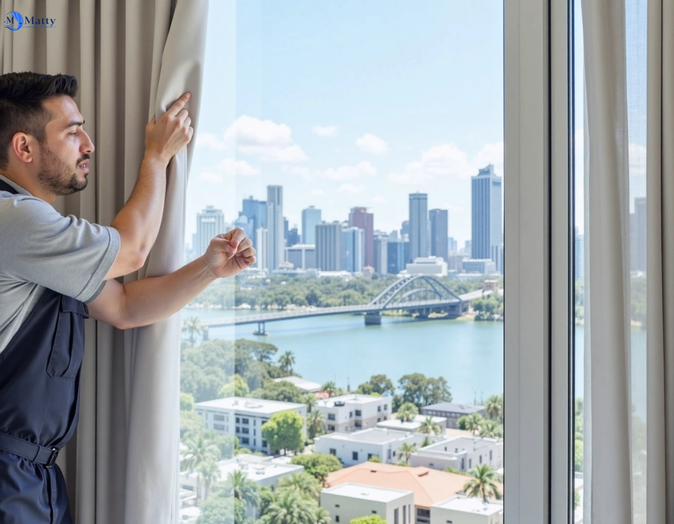 Professional curtain steam cleaning service whiteside QLD by Matty Curtain Cleaning
